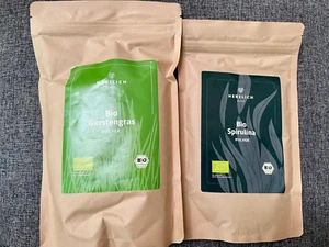 Bio Gerstengras Pulver 500g + Bio Spirulina Pulver 250g - Anti Aging, Vegan - Bild 1 von 3