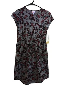 LuLaRoe Dress Girl's Size 12 Minnie Mouse Gray Cap Sleeve NEW - Picture 1 of 8