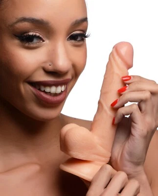 Dildo Pop Pecker 6.5 英寸 Dildo 带球 带吸盘 米色 — 第 1/4 张图片