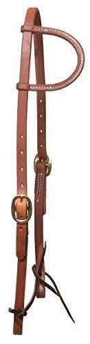 Showman Oiled Harness Leather Sliding One Ear Headstall w/ Double Buckles