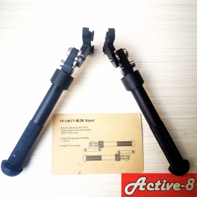 V8 Rifle Bipod Side Mount Adjustable Folding Legs 6.5-9''For ML0K Picatinny Rail