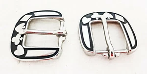 Pair Jeremiah Watt Card Suit Heel Bar Buckles Stainless Steel Horse Tack Sizes - Picture 1 of 2