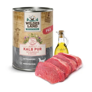Wildes Land - PUR Adult - Kalb mit Distelöl - 24 x 400 g - Bild 1 von 5