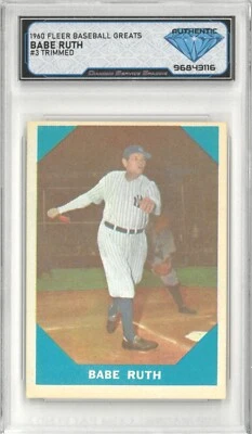 1960 Fleer BABE RUTH #3 💎 DSG 正品(修剪) — 第 1/2 张图片