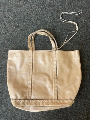 Bolso de mano/hobo de cuero beige VANESSA BRUNO Francia Foto 1 de 4