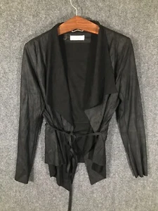 Elan Jacket Blazier Womens Size Large Black Tie Strap Long Sleeve - Picture 1 of 8