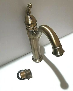 Grifo moderno antiguo de un orificio para lavabo de baño con acento de latón NUEVO-CAJA ABIERTA - Imagen 1 de 8