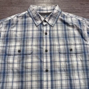 Croft & Barrow Shirt Mens Large Blue Plaid Quick Dry Short Sleeve Button Vented - Picture 1 of 8
