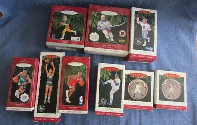 LOTE DE 9 ADORNOS DE RECUERDO DEPORTIVOS CON SELLO, GRETZKY, PAIGE, GEHRIG, MONTANA Foto 1 de 4