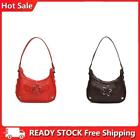 Aesthetic Stars Shoulder Bag Pu Leather Y2k Purse Underarm Bag For Women (Red)