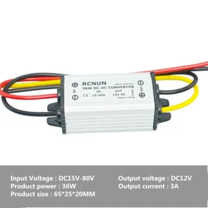 DC-DC DC15V-80V to 5V 3A 36W car waterproof DC power converter - Picture 1 of 4