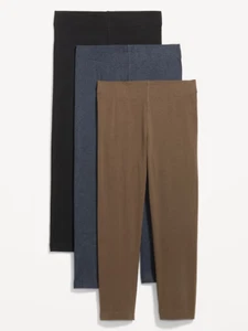 Neu mit Etikett Old Navy 3er-Pack hoch geschnittene Cropped Jersey-Leggings Hosen Damen XL - Bild 1 von 7