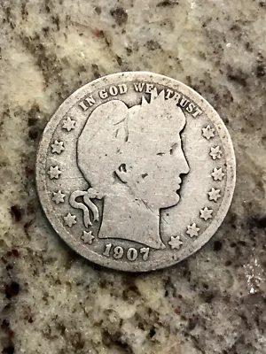 1907-S Silver Barber Quarter GOOD - Image 1 of 2