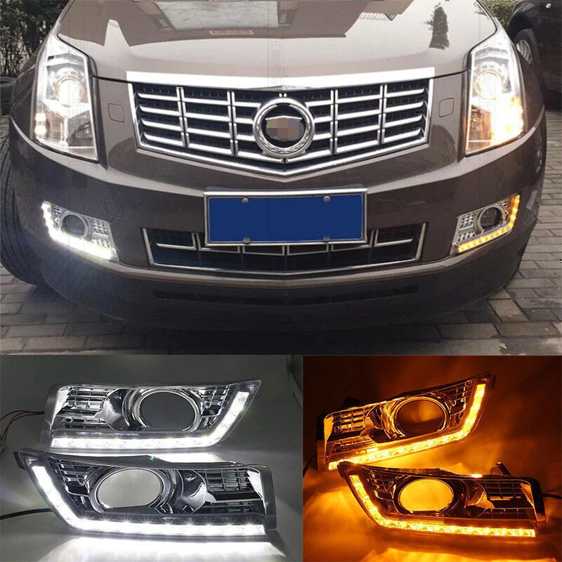 2x Luz de circulação diurna LED para Cadillac SRX SUV DRL neblina 2011-2015 com sinal - Imagem 1 de 4