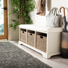 Safavieh Wicker Storage Benches For Sale In Stock Ebay