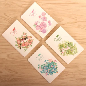 4 un. mini cuadernos para gatitos gatos en flores de jardín pequeños blocs de notas de bolsillo - Imagen 1 de 2