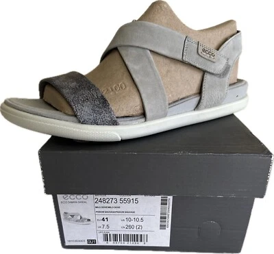 NUEVO EN CAJA Sandalias Ecco Para Mujer Talla U 10-10.5 EE. UU. 41 UE Damara Cuero Metálico Paloma Salvaje Foto 1 de 4