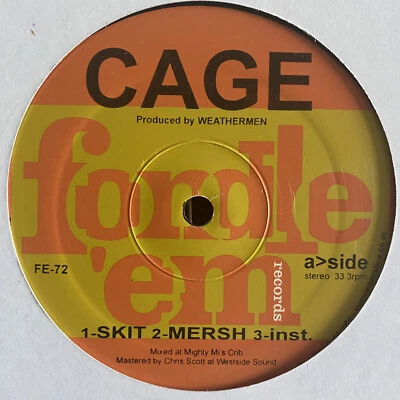 CAGE - MERSH b/w 4 LETTER WORD (12")  1998!!  RARE!!  EMINEM DISS!!  FONDLE 'EM - Image 1 of 2