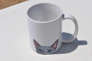 Gray Cat Blue Eyes Coffee Mug - Picture 1 of 1
