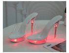 Sandales lumineuses pour femmes chaussures lumineuses sandales plates-formes chaussures talon haut clair