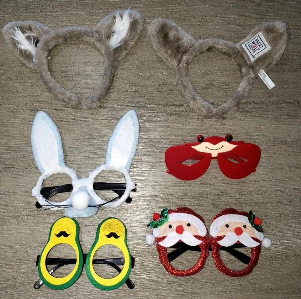 2 great wolf lodge HAIRY HEADBANDS BOYS 2 PAIR GLASSES CHRISTMAS EASTER BUNNY - Image 1 of 1