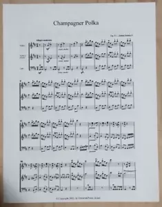 Champagner Polka Sheet Music for ViolinI/Violin II (Viola)/Cello - Picture 1 of 1