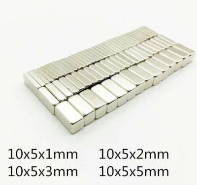 Wholesale 10x5x1mm /2/3/5mm Strong Rare Earth Neodymium Fride Block Magnets N50
