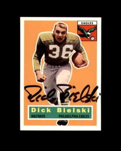 Dick Bielski Hand Signed 1956 Topps Archives 1994 Philadelphia Eagles Autograph