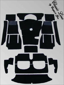 kompl. Teppich satz Austin Healey 3000 MK II BJ7 Velour Schwarz 1962-1963 - Bild 1 von 2