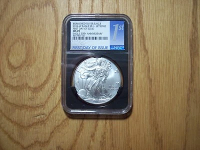 2016-W Burnished Silver Eagle 30th Ann.-Let Edge NGCMS-70 Black Core FDI COA&OGP - Image 1 of 3