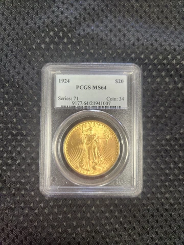 1924 $20 St Gauden’s Double Eagle Gold PCGS MS64 Cover
