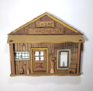 Vintage Southwest Diorama Tubac Trading Post Woodcraft Wall Hanging - Picture 1 of 10