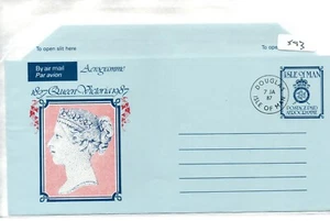 GB - Isle of Man- Aerogramme - UNUSED - Illustrated - (593) - Q Victoria FDI - Picture 1 of 1