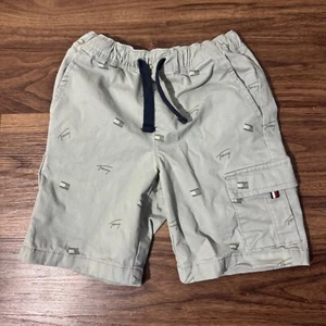 Tommy Hilfiger Youth Cargo Green Shorts Stretch Drawstring Boys Size Small 6-7 - Picture 1 of 9