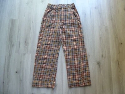 Free People Plaid Jules Pants Sz 4 26x27 Wide Flare Wide Leg High Waisted EUC - Image 1 of 4