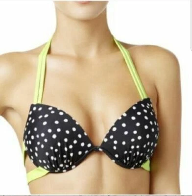 Bikini California Waves M XS a lunares EXCELENTE traje de baño push up con tiras bloque de color Foto 1 de 4