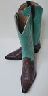 Lknw Team West Brown Turquoise Rodeo Paisley Cowboy Boots Womens 24 6.5 7 37