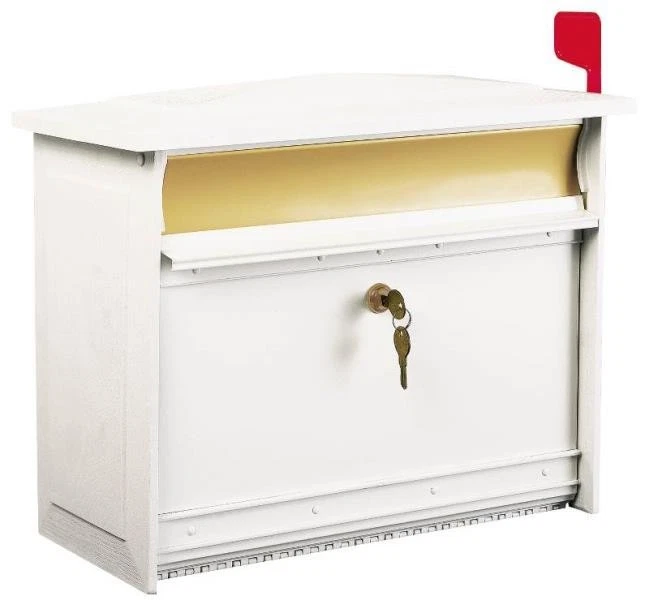 NEW SOLAR MSK000W MAILSAFE WHITE USA LARGE HORIZONTAL LOCKABLE SECURITY MAILBOX - Image 1 of 1