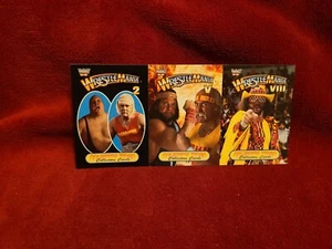 WRESTLEMANIA COLISEUM VIDEO 3 CARD UNCUT PANEL - Picture 1 of 2