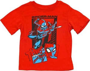 NEW Marvel Spiderman Little Boys Short Sleeve Graphic Red T-Shirt Sizes 4, 5/6,7 - Picture 1 of 1