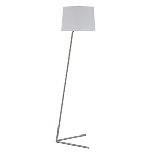 HomeRoots 60" Nickel Novelty Floor Lamp with White Frosted Glass Drum Shade - Picture 1 of 6