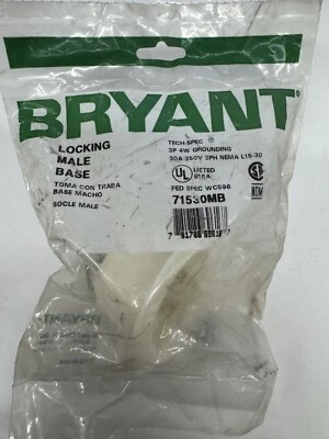 Bryant 71530MB Locking Male Base 3P 4W Grounding 30A 250V - Image 1 of 4