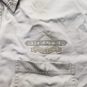 Gear For Sports Shelter Insurance Tan Beige Button Up Long Sleeve Men's 2XL XXL - Picture 1 of 8