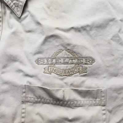 Gear For Sports Shelter Insurance Tan Beige Button Up Long Sleeve Men's 2XL XXL - Image 1 of 4