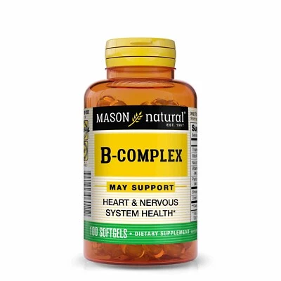 Complejo Vitamínico B 100 Cápsulas Blandas B1 B2 B3 B5 B6 Apoyo Inmunológico Nervioso Foto 1 de 4