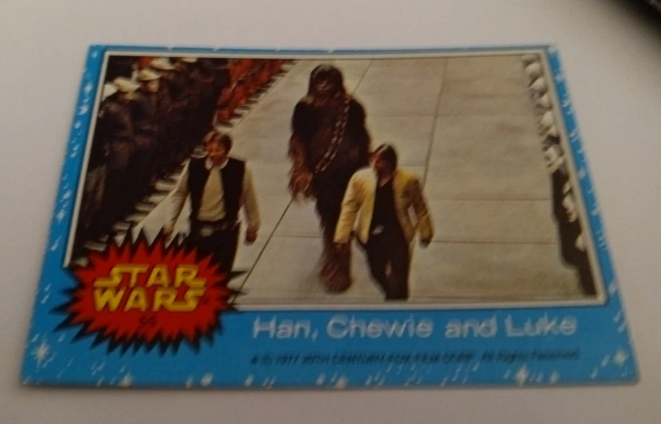 VINTAGE 1977 Topps Star Wars Blue Series 1 Han, Chewie And Luke Card # 55 NM - Image 1 of 1
