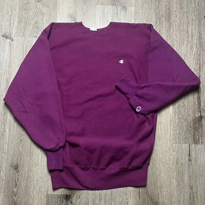 Sudadera Vintage Años 90 Champion Tejido Inverso Logo XXL Púrpura/Magenta Hecha en EE. UU. Foto 1 de 4