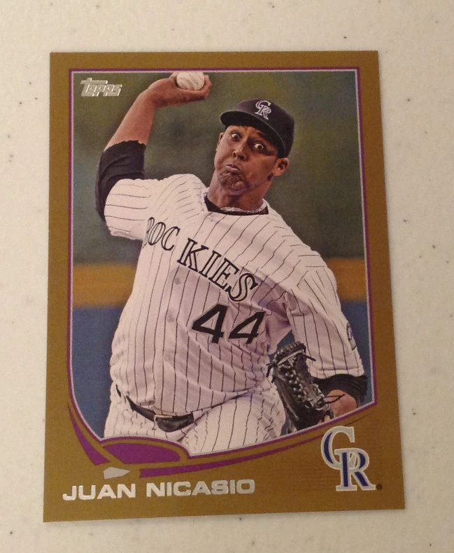 2013 Topps Mini JUAN NICASIO GOLD #49/62 Made Rockies #380 Online Exclusive - Image 1 of 1