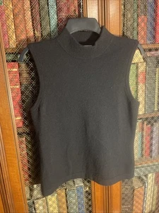 Vintage Saks Fifth Avenue 100% Kaschmir Pullover Weste L Schwarz Made In Hong Kong - Bild 1 von 3