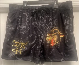 Authentic Ed Hardy Panther Mesh Shorts Basketball Black Size Large - Picture 1 of 8
